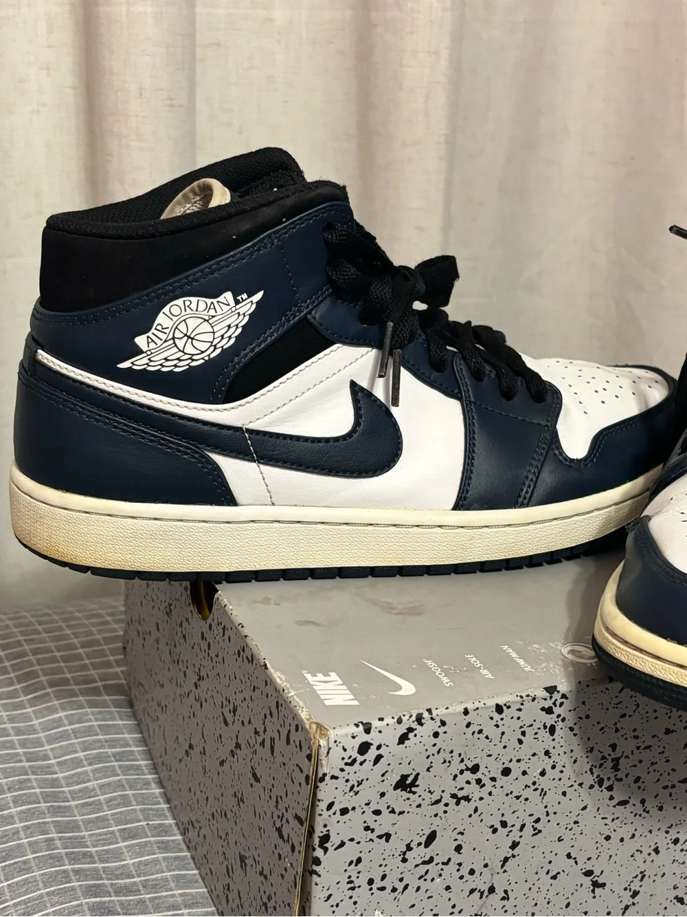 Jordan Men’s High-Top Sneakers - Navy and White